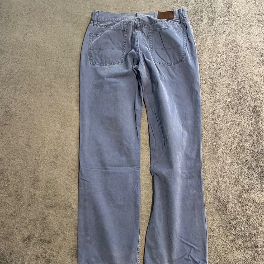 Vintage Polo Ralph Lauren Mens Straight Leg Chinos Blue Faded Cotton Pants 31x30